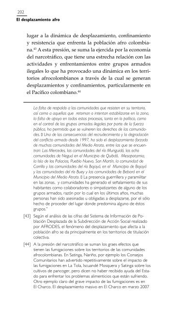 El desplazamiento afro. Tierra, violencia y derechos de las ...