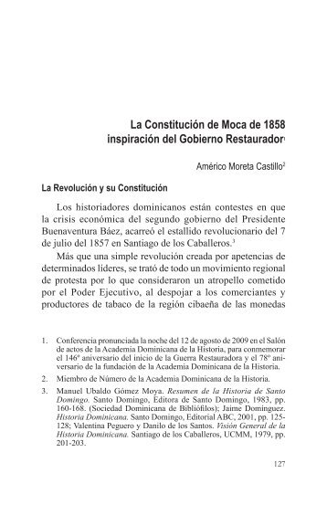 La Constitución de Moca de 1858 inspiración del Gobierno ...