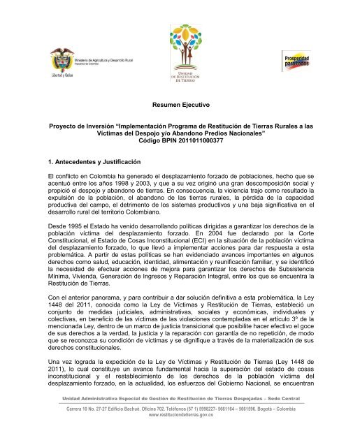 Resumen Ejecutivo del Proyecto - SPI