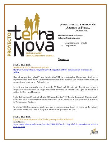 ARCHIVO DE PRENSA - Terranova