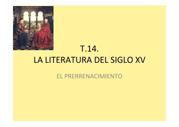 Prerrenacimiento - Clases de Lengua y Literatura