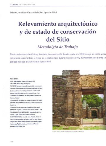 Relevamiento arquitectónico y de estado de conservación