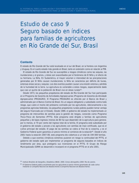 Ampliación y sostenibilidad de seguros basados en índices - IFAD