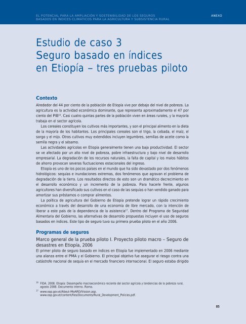 Ampliación y sostenibilidad de seguros basados en índices - IFAD