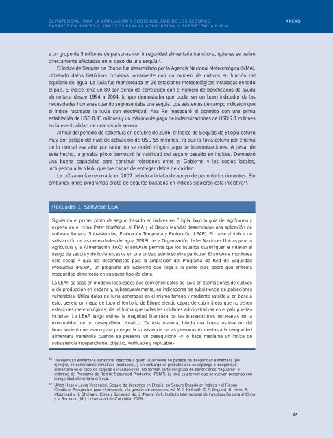 Ampliación y sostenibilidad de seguros basados en índices - IFAD