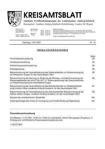 KREISAMTSBLATT - Landkreis Amberg-Sulzbach