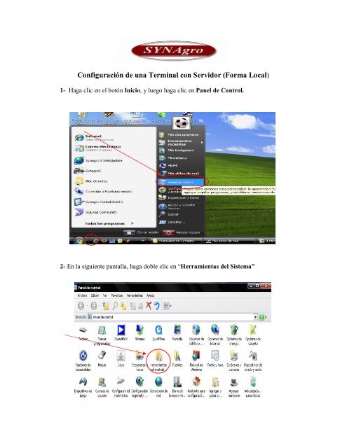 Configuración de una Terminal con Servidor del Sistema ... - Synagro