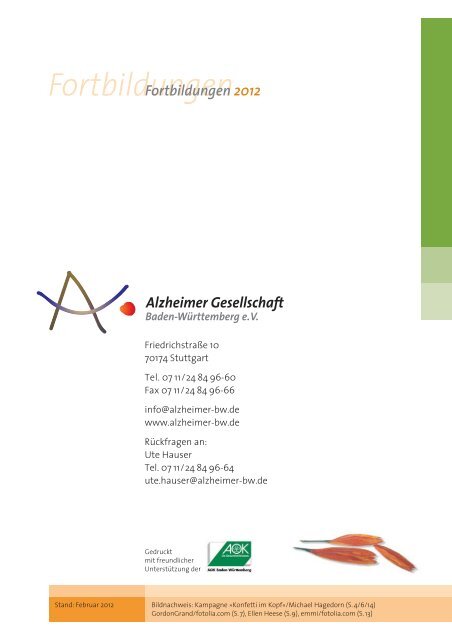 Fortbildungen - Alzheimer Gesellschaft Baden-Württemberg