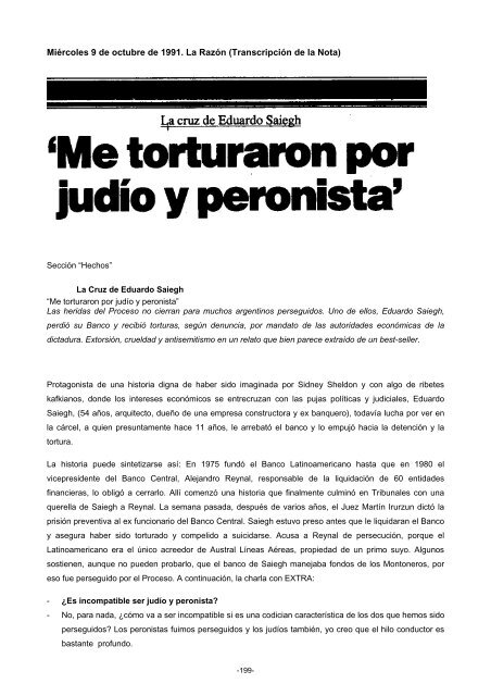 Justicia, Justicia, - el caso saiegh