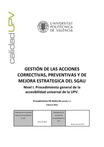 GESTIÓN DE LAS ACCIONES CORRECTIVAS, PREVENTIVAS Y ...