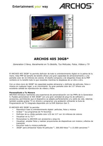 ARCHOS 405 30GB