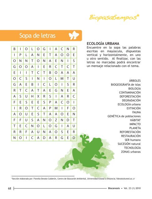 Sopa de letras - Universidad Estatal a Distancia