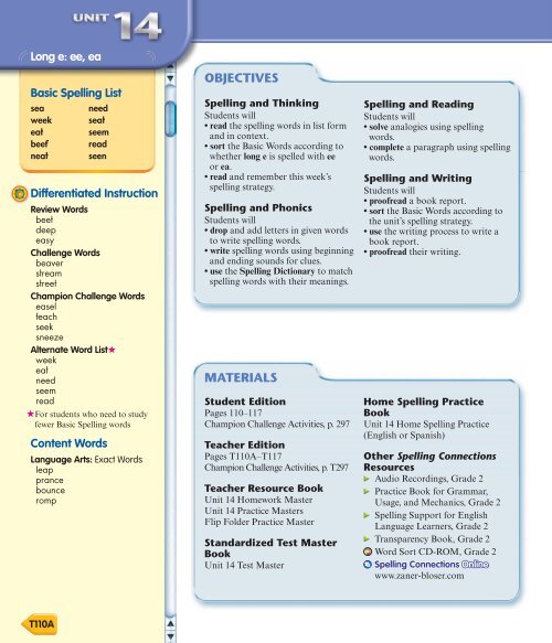 Spelling Connections - Zaner-Bloser