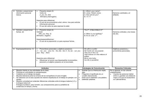 Lengua adicional al español (Inglés) - Colegio de Bachilleres