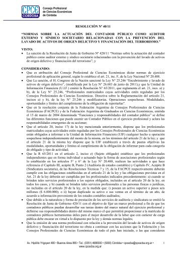 01. Res. 40/11 CPCE Córdoba - Consejo Profesional de Ciencias ...