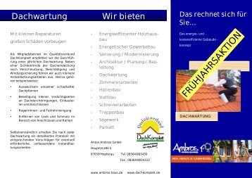 Flyer Dachwartung - Anton Ambros Gmbh