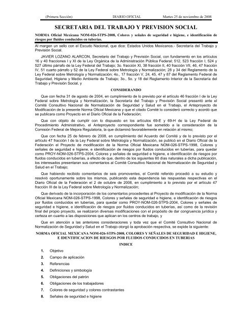 NOM-026-STPS-2008 - Normas Oficiales Mexicanas de Seguridad y ...