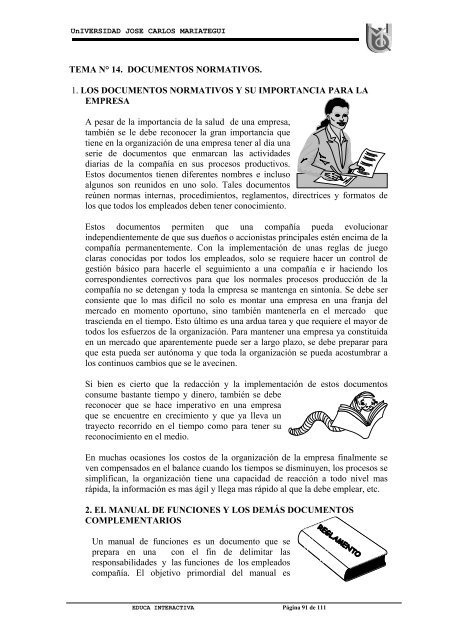 TEMA N° 14. DOCUMENTOS NORMATIVOS. 1. LOS ...