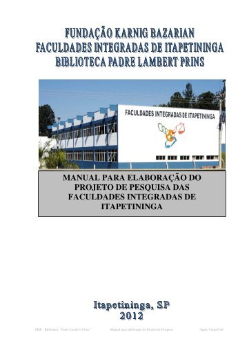 MANUAL PARA ELABORAÇÃO DO PROJETO DE PESQUISA ... - FKB