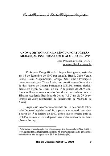 A nova ortografia da língua portuguesa - Círculo Fluminense de ...