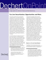 Tax Lien Securitization: Opportunities And Risks - Dechert