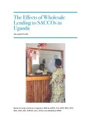 Effects of Wholesale Lending to SACCOs in Uganda - Rural Finance ...