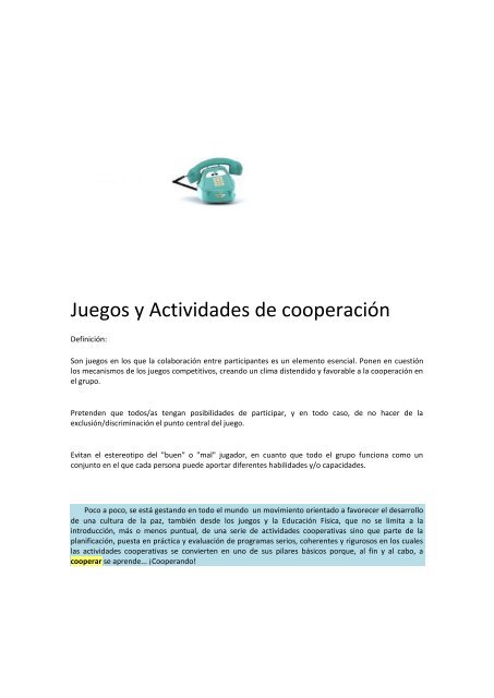 Juegos y Actividades de cooperación - WordPress ... - Odres Nuevos