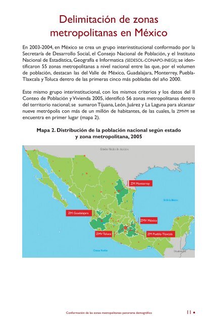 Conformación de las zonas metropolitanas