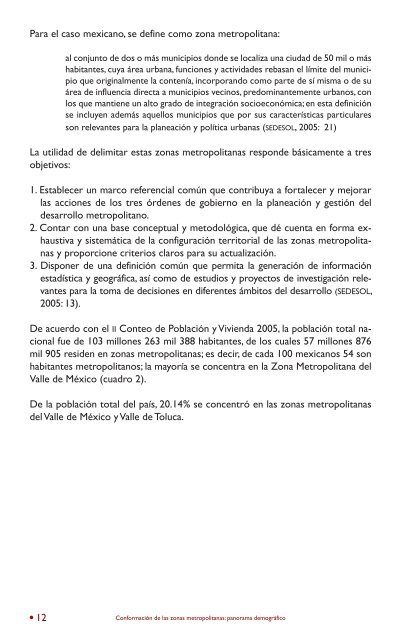 Conformación de las zonas metropolitanas