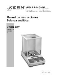 Manual de instrucciones Balanza analítica - Almacen de Balanzas