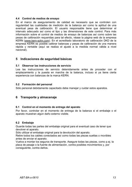 Manual de instrucciones Balanza analítica - Almacen de Balanzas