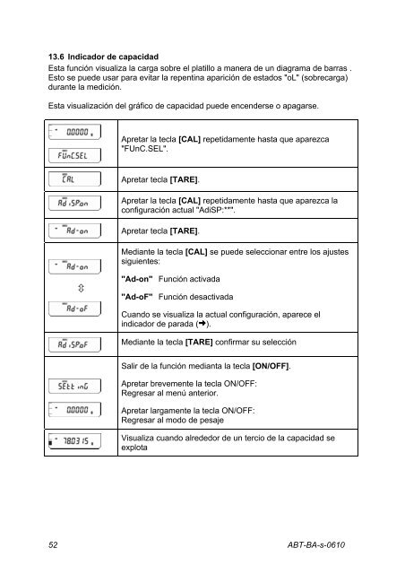 Manual de instrucciones Balanza analítica - Almacen de Balanzas