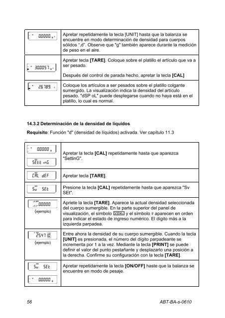 Manual de instrucciones Balanza analítica - Almacen de Balanzas