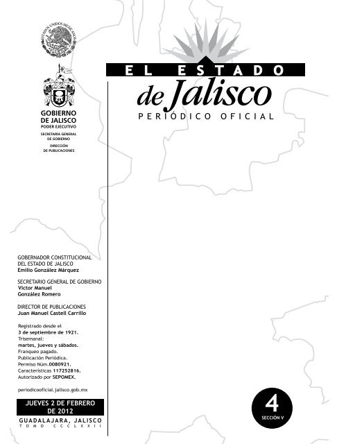V - Sitio Web Restringido - Gobierno de Jalisco - Gobierno del ...