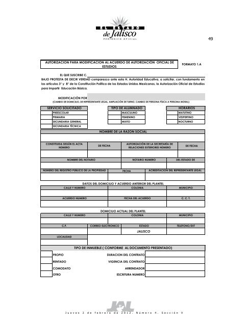 V - Sitio Web Restringido - Gobierno de Jalisco - Gobierno del ...