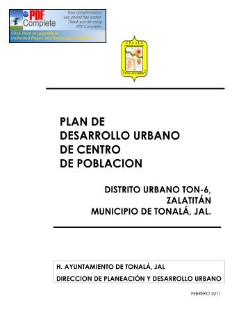 plan de desarrollo urbano de centro de poblacion distrito ... - Tonalá