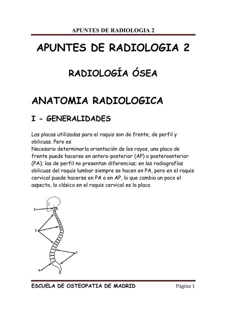 APUNTES DE RADIOLOGIA 2 - Aula virtual - Escuela de Osteopatia ...