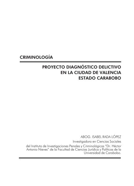 criminología proyecto diagnóstico delictivo en la ciudad de valencia ...