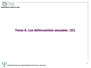 Tema 6. Los delincuentes sexuales (II) - RUA