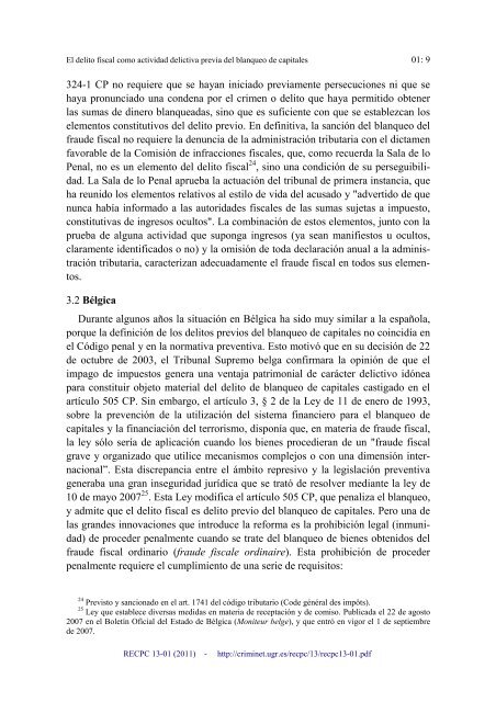 el delito fiscal como actividad delictiva previa del ... - Criminet