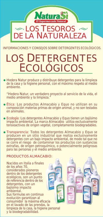 LOS DETERGENTES ECOLÓGICOS - NaturaSi