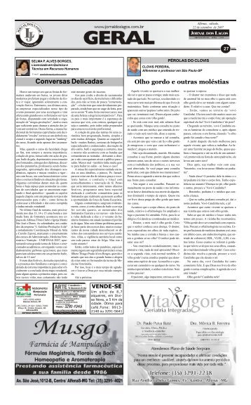 Conversas Delicadas - Jornal dos Lagos