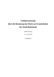 Gebührensatzung über die Benutzung der Horte an ... - Rudolstadt