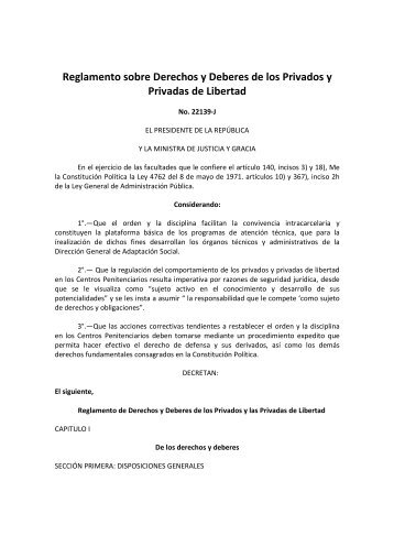 Reglamento sobre Derechos y Deberes de los ... - Ministerio Público