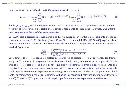 L09: Termodinámica estadística del gas ideal