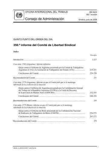 350 informe del Comité de Libertad Sindical