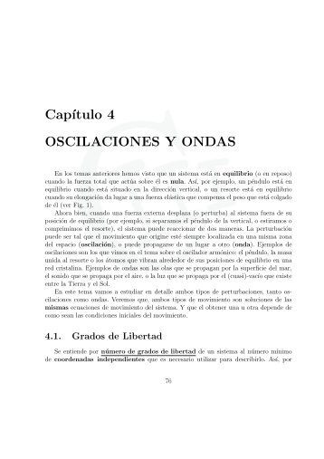 Cap´ıtulo 4 OSCILACIONES Y ONDAS - Universidad Carlos III de ...