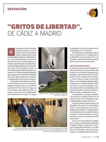 “GRITOS DE LIBERTAD”, DE CÁDIZ A MADRID - Abogacía Española