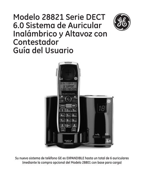 Modelo 28821 Serie DECT 6.0 Sistema de Auricular Inalámbrico y ...