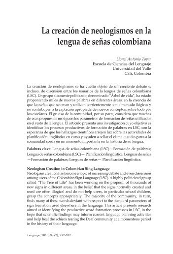 La creación de neologismos en la lengua de señas colombiana